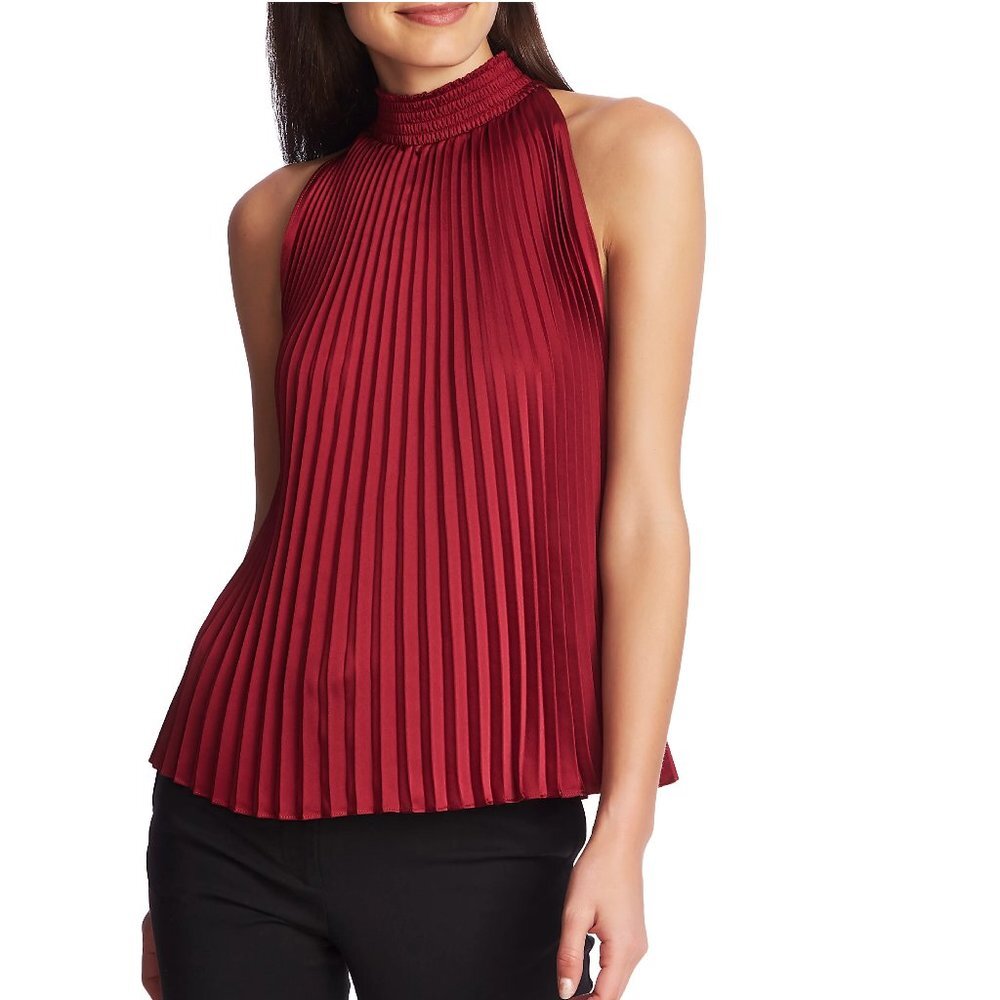 1.state Pleated Charmeuse Halter Top